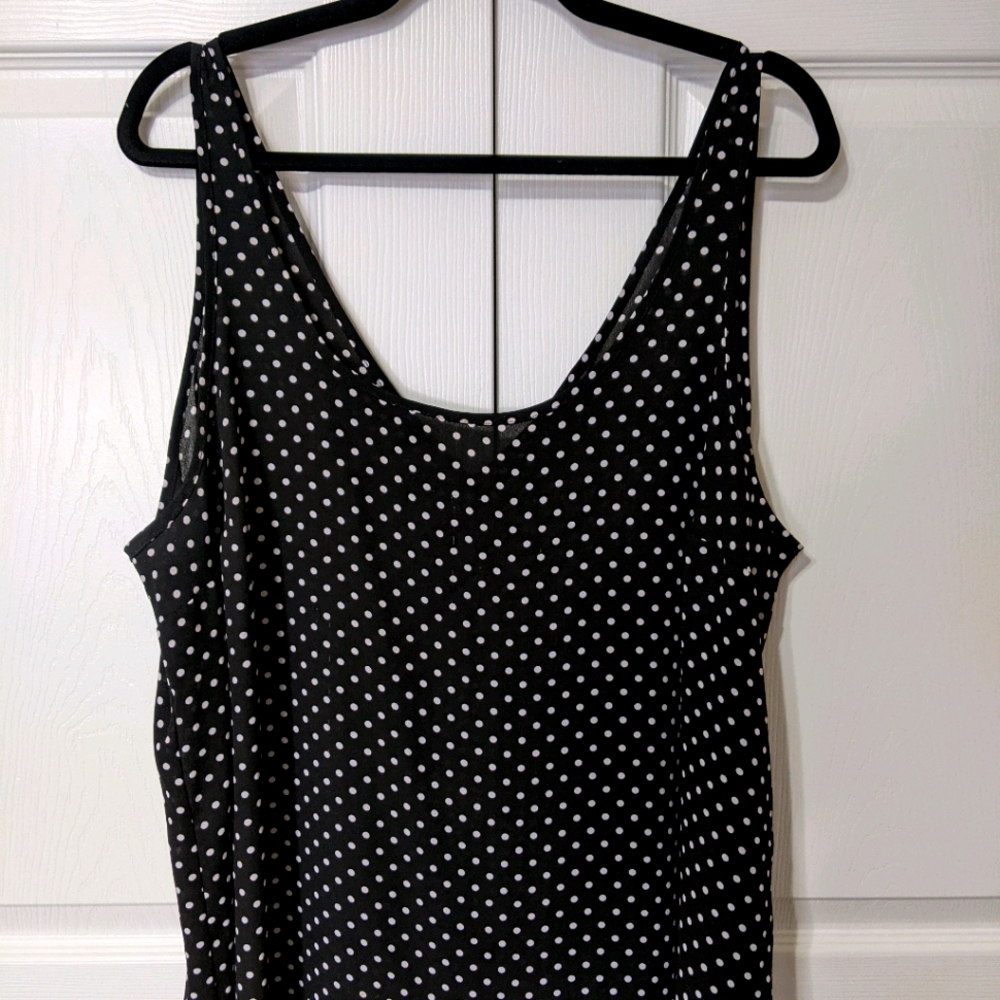 TORRID Black and White Polka Dot Tank